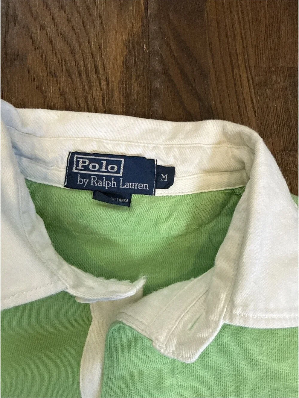 Vintage Polo Ralph Lauren Rugby Shirt Men’s Medium Green Long Sleeve EUC